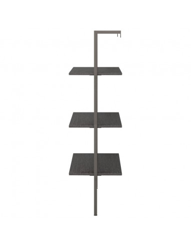 Scaffale Pendente a 3 Livelli Nero 64x35x120,5 cm