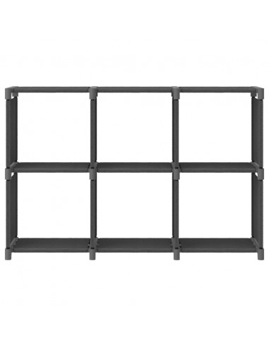 Mensola con 6 Vani a Cubo Grigia 103x30x72,5 cm in Tessuto
