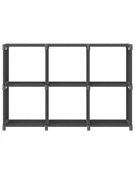 Mensola con 6 Vani a Cubo Grigia 103x30x72,5 cm in Tessuto