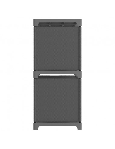 Mensola con 6 Vani a Cubo Grigia 103x30x72,5 cm in Tessuto