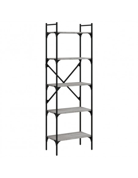 Libreria Grigio Sonoma 5 Ripiani 56x31,5x174 cm Multistrato
