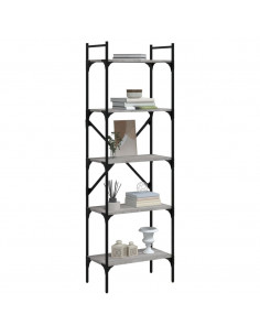 Libreria Grigio Sonoma 5 Ripiani 56x31,5x174 cm Multistrato 2
