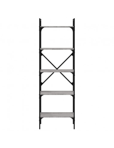 Libreria Grigio Sonoma 5 Ripiani 56x31,5x174 cm Multistrato