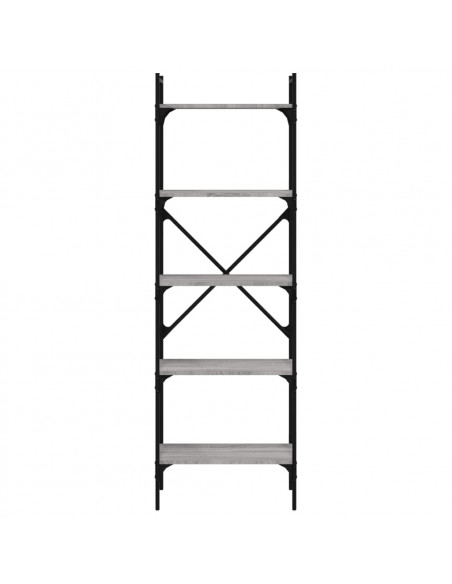 Libreria Grigio Sonoma 5 Ripiani 56x31,5x174 cm Multistrato