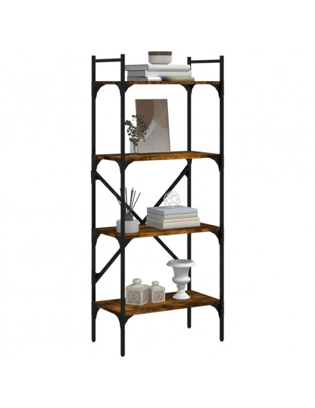Libreria Rovere Fumo 4 Ripiani 56x31,5x138,5 cm Multistrato