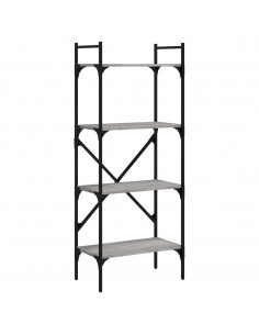 Libreria Grigio Sonoma 4 Ripiani 56x31,5x138,5 cm Multistrato 2