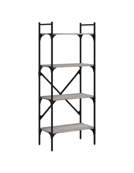 Libreria Grigio Sonoma 4 Ripiani 56x31,5x138,5 cm Multistrato