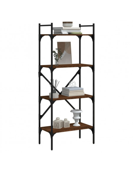 Libreria Rovere Marrone 4 Ripiani 56x31,5x138,5 cm Multistrato