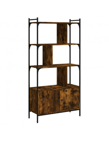 Libreria con Ante Rovere Fumo 76,5x30x154,5cm Legno Multistrato