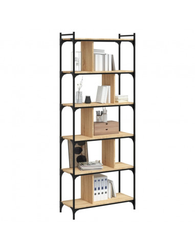 Libreria Rovere Sonoma 6 Ripiani 76x32x192 cm Legno Multistrato