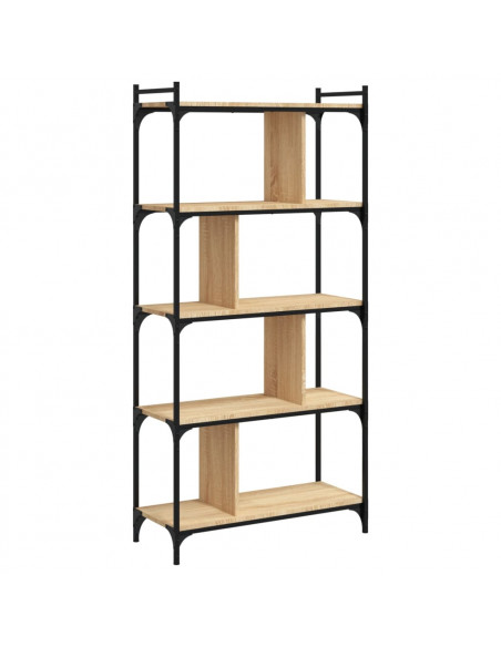 Libreria Rovere Sonoma 5 Ripiani 76x32x158 cm Legno Multistrato