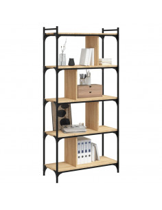 Libreria Rovere Sonoma 5 Ripiani 76x32x158 cm Legno Multistrato 2
