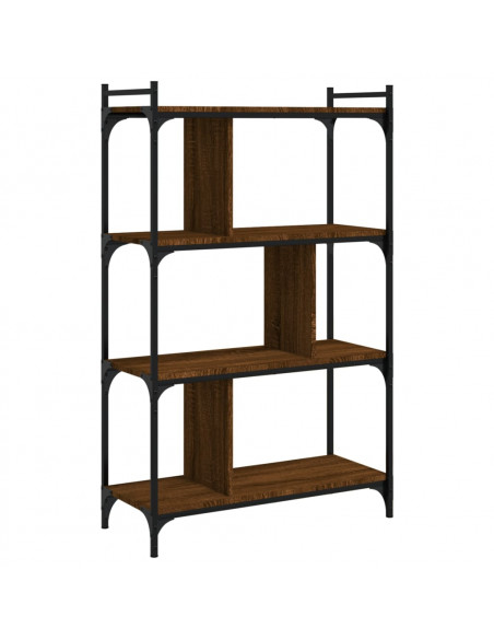 Libreria Rovere Marrone 4 Ripiani 76x32x123cm Legno Multistrato