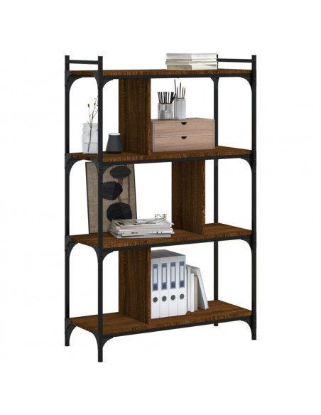 Libreria Rovere Marrone 4 Ripiani 76x32x123cm Legno Multistrato