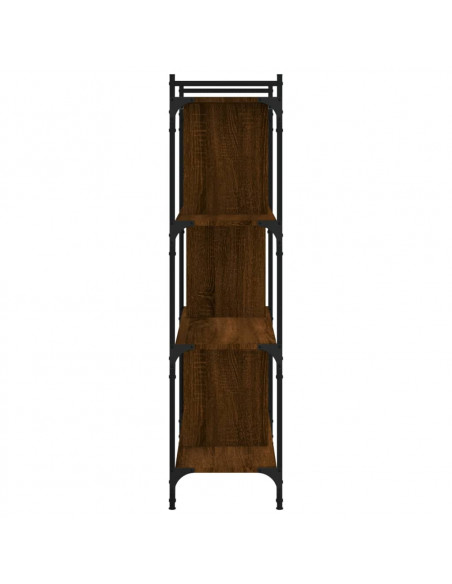 Libreria Rovere Marrone 4 Ripiani 76x32x123cm Legno Multistrato