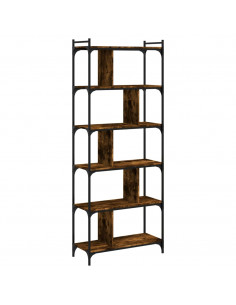 Libreria Rovere Fumo 6 Ripiani 76x32x192 cm Legno Multistrato 2