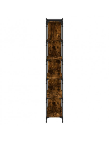 Libreria Rovere Fumo 6 Ripiani 76x32x192 cm Legno Multistrato