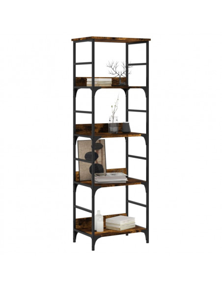 Libreria Rovere Fumo 50x33x153 cm in Legno Multistrato