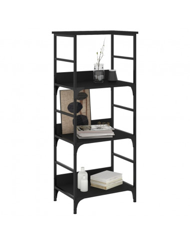 Libreria Nera 50x33x117,5 cm in Legno Multistrato