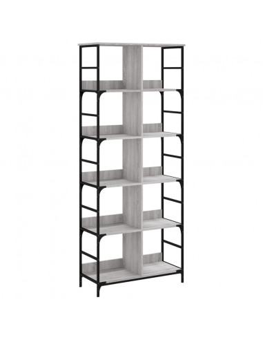 Libreria Grigio Sonoma 78,5x33x188,5 cm in Legno Multistrato