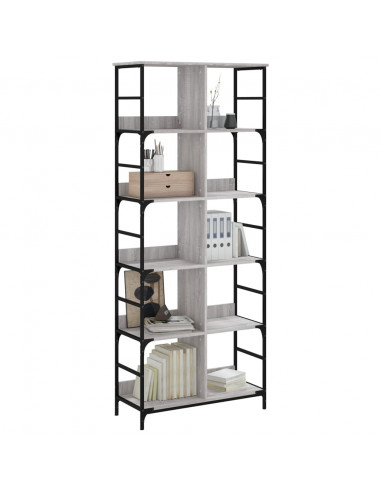 Libreria Grigio Sonoma 78,5x33x188,5 cm in Legno Multistrato