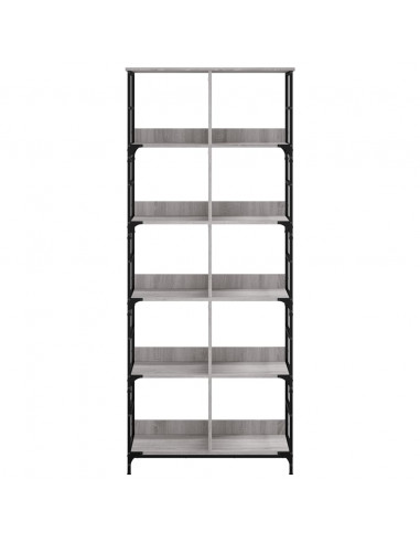 Libreria Grigio Sonoma 78,5x33x188,5 cm in Legno Multistrato