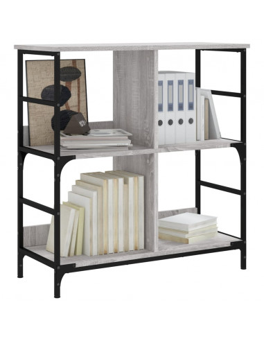 Libreria Grigio Sonoma 78,5x33x82 cm in Legno Multistrato