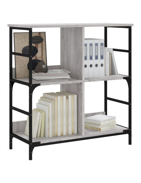 Libreria Grigio Sonoma 78,5x33x82 cm in Legno Multistrato