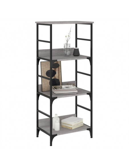 Libreria Grigio Sonoma 50x33x117,5 cm in Legno Multistrato