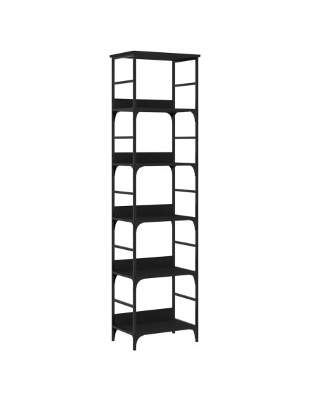 Libreria Nera 50x33x188,5 cm in Legno Multistrato