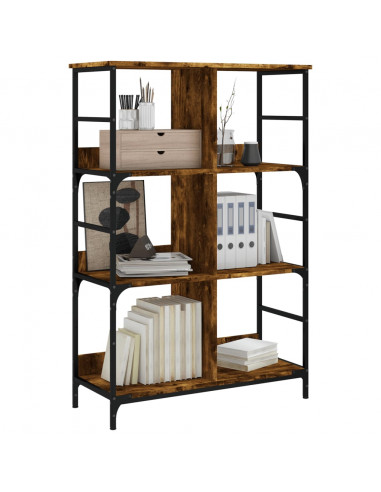 Libreria Rovere Fumo 78,5x33x117,5 cm in Legno Multistrato