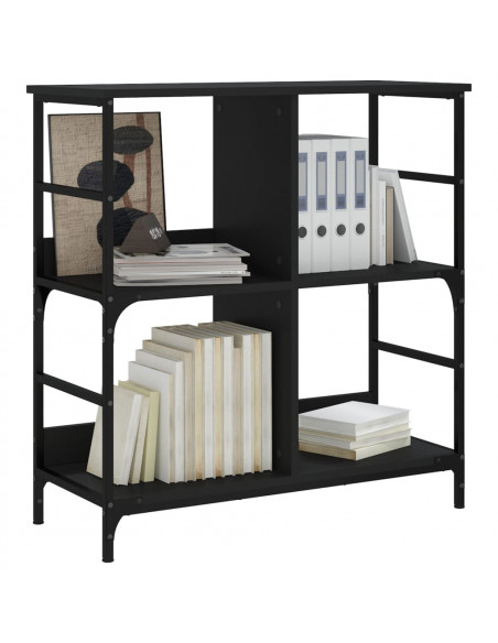 Libreria Nera 78,5x33x82 cm in Legno Multistrato