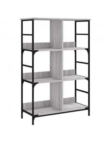 Libreria Grigio Sonoma 78,5x33x117,5 cm in Legno Multistrato