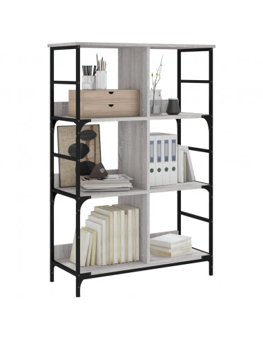 Libreria Grigio Sonoma 78,5x33x117,5 cm in Legno Multistrato