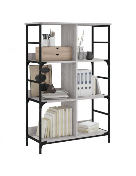 Libreria Grigio Sonoma 78,5x33x117,5 cm in Legno Multistrato
