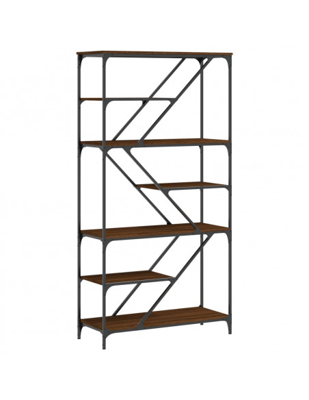 Libreria Rovere Marrone 91x36x176cm Legno Multistrato e Acciaio