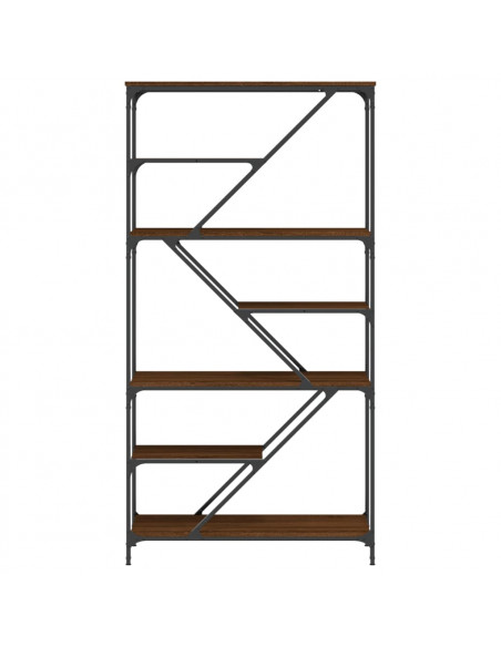 Libreria Rovere Marrone 91x36x176cm Legno Multistrato e Acciaio