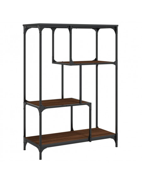 Libreria Rovere Marrone 81x36x115cm Legno Multistrato e Acciaio