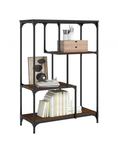 Libreria Rovere Marrone 81x36x115cm Legno Multistrato e Acciaio