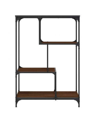 Libreria Rovere Marrone 81x36x115cm Legno Multistrato e Acciaio