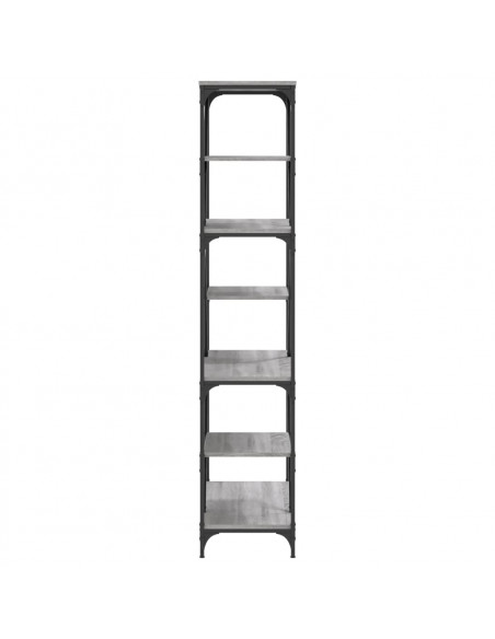 Libreria Grigio Sonoma 91x36x176 cm Legno Multistrato e Acciaio