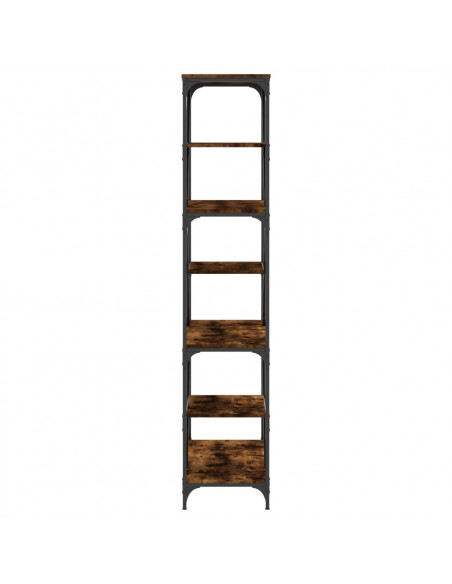 Libreria Rovere Fumo 91x36x176 cm Legno Multistrato e Acciaio