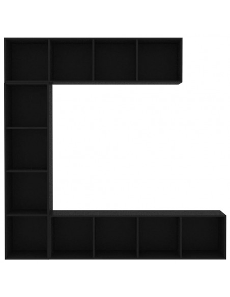 Set Mobili Libreria/Porta TV 3 pz Nero 180x30x180 cm