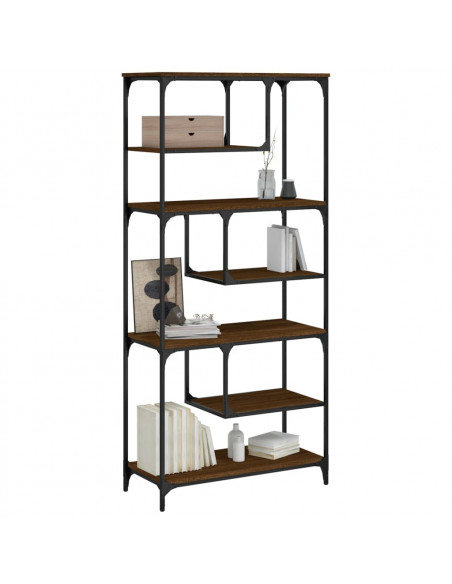 Libreria Rovere Marrone 81x36x176 cm in Legno Multistrato