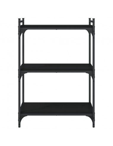 Libreria a 3 Ripiani Nera 60x30x86 cm in Legno Multistrato