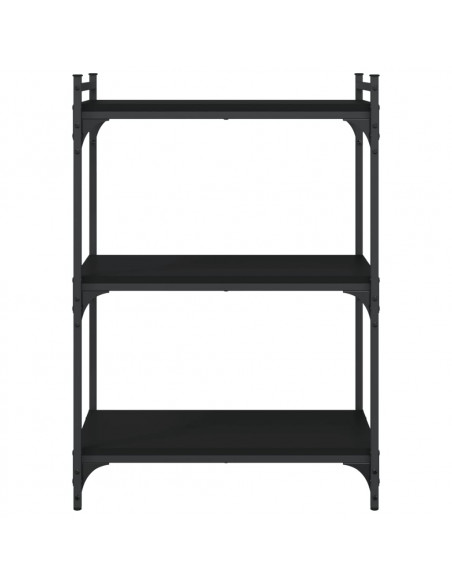 Libreria a 3 Ripiani Nera 60x30x86 cm in Legno Multistrato