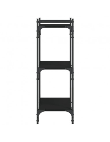Libreria a 3 Ripiani Nera 60x30x86 cm in Legno Multistrato