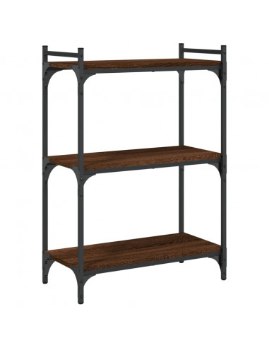 Libreria 3 Ripiani Rovere Marrone 60x30x86 cm Legno Multistrato