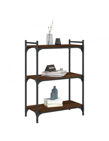 Libreria 3 Ripiani Rovere Marrone 60x30x86 cm Legno Multistrato