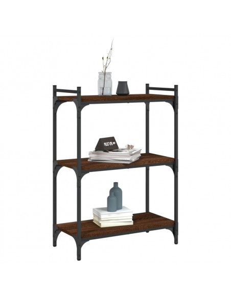 Libreria 3 Ripiani Rovere Marrone 60x30x86 cm Legno Multistrato